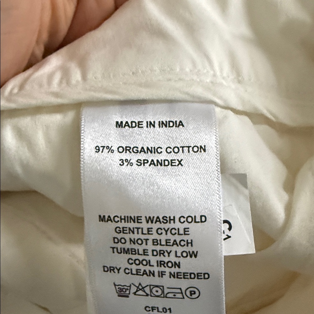 Quince Organic Stretch Cotton Chino Shorts Sz 14 White NeW 4” inseam - Picture 4 of 5